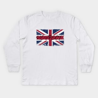 Respect UK British Flag Worn Kids Long Sleeve T-Shirt